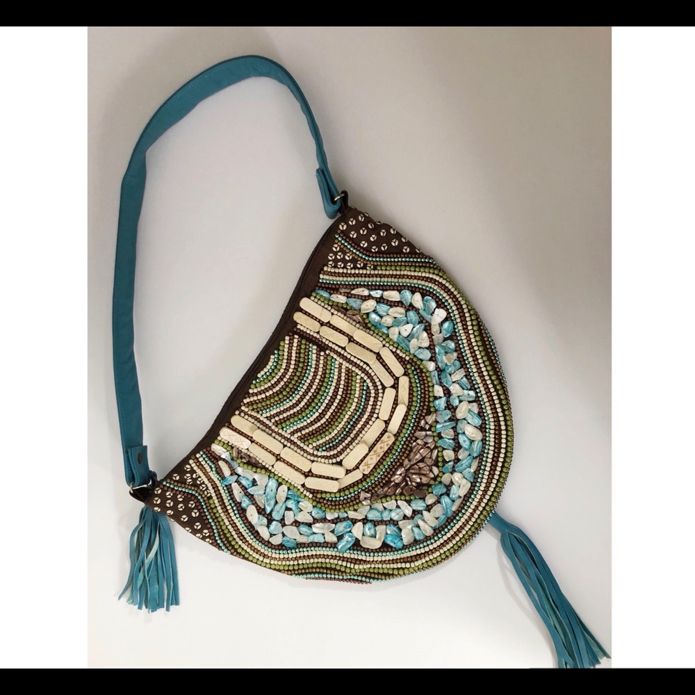 Roberta Freymann vintage beaded bag Hobo style
